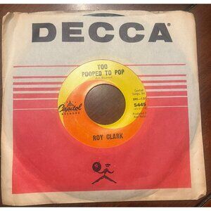 ROY CLARK THE COLOR OF HER LOVE IS BLUE - TOO POOPED TO POP 45 RPM